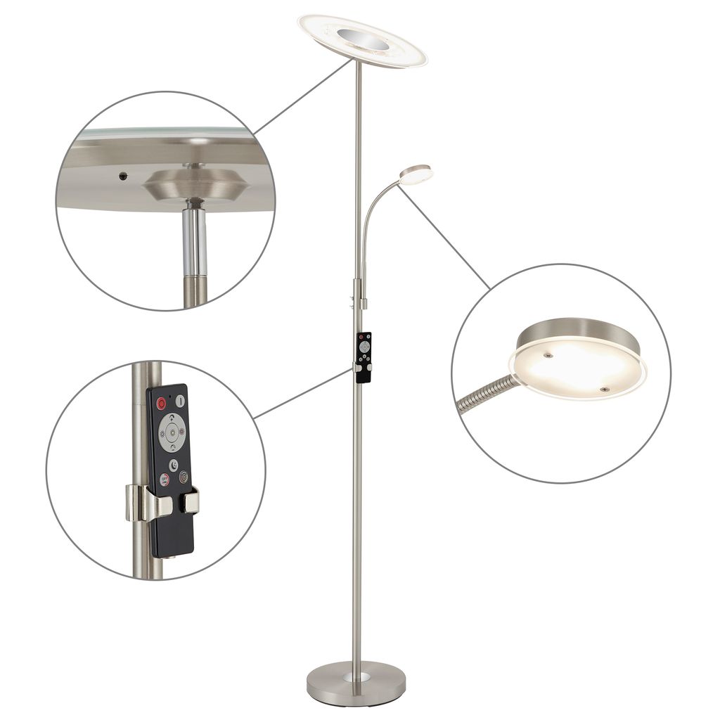 LED Fluter mit Lesearm, Nachtlicht, Timer, Schalter, Dimmbar