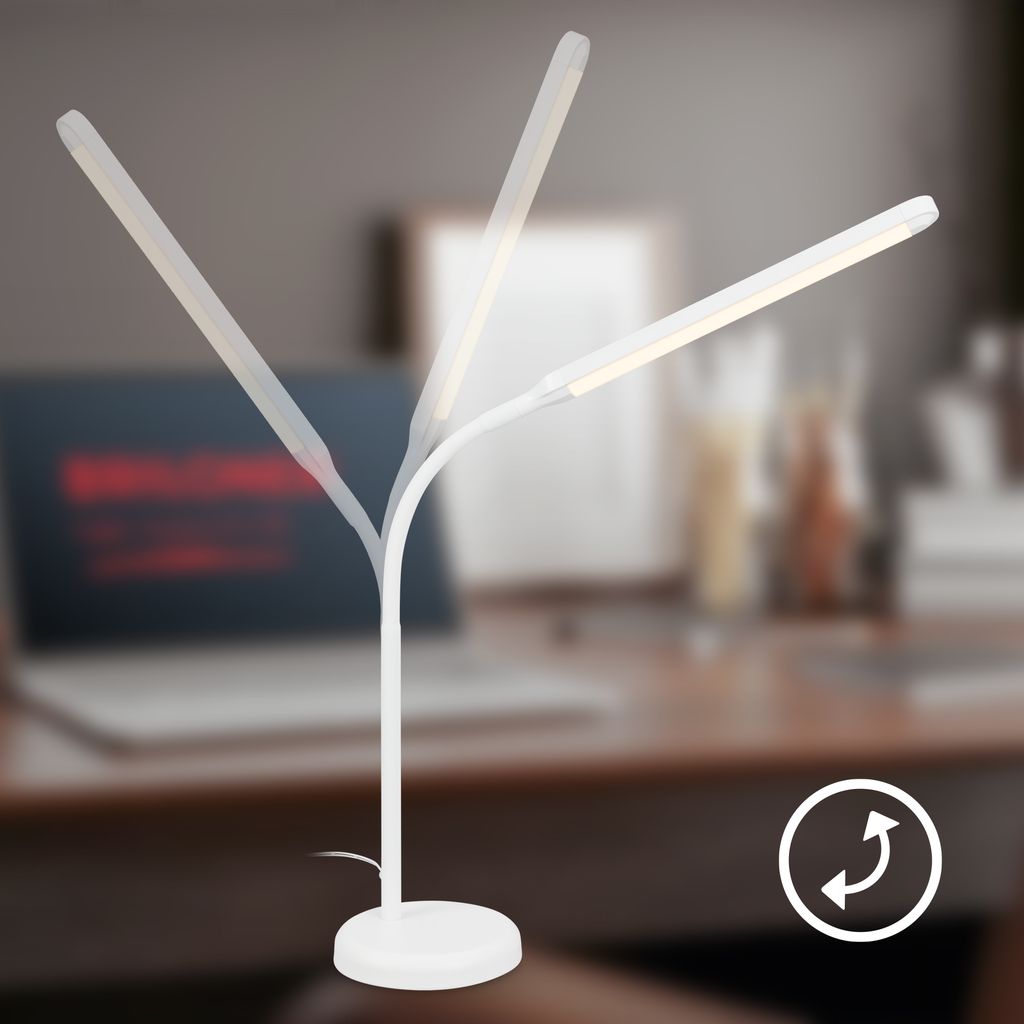 Mura Tischlampe - 6W, 600lm, LED, Dimmbar, Touch, Schwenkbar, Weiß