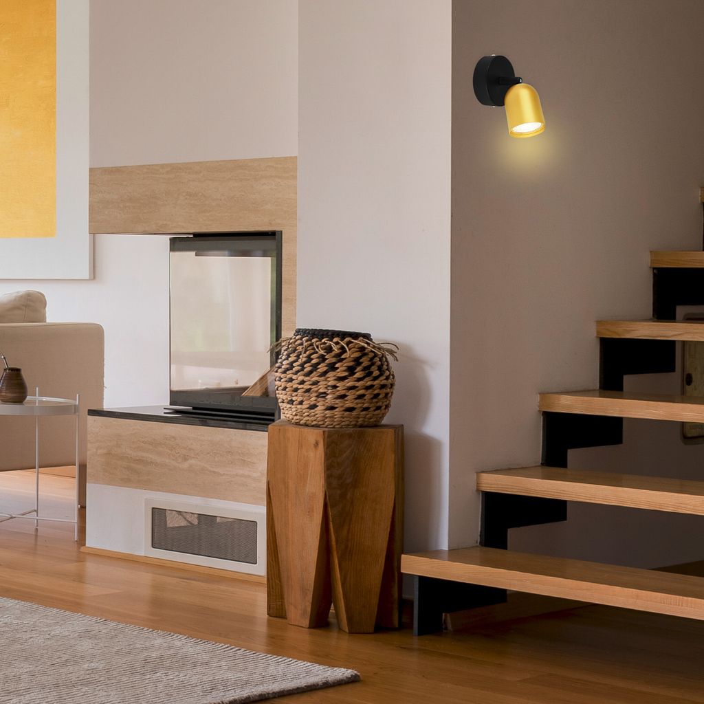 Spotleuchte Deckenleuchte Deckenstrahler Wandleuchte Schwenkbar Schwarz-Gold 3