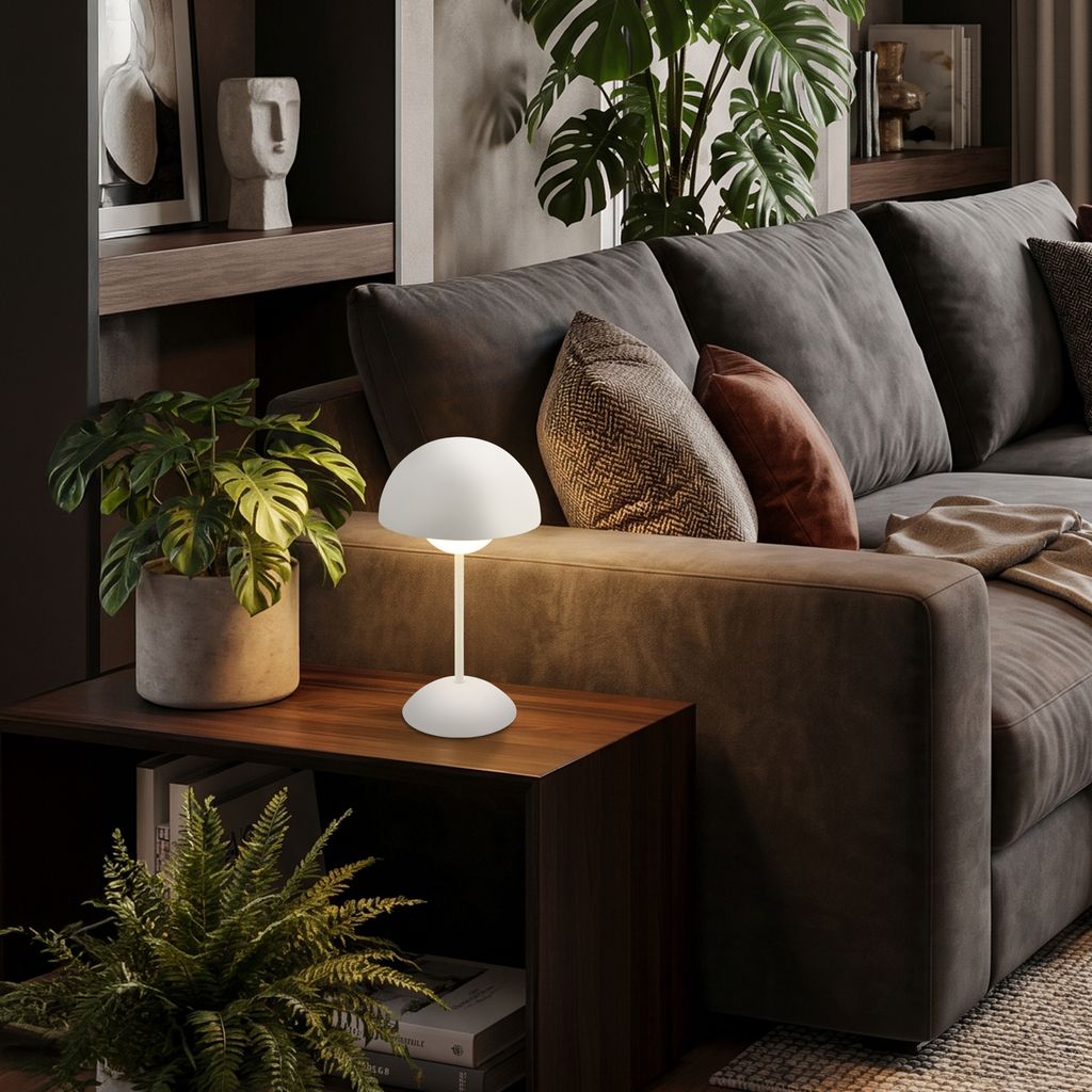 Kugle Tischlampe - 3W, 250lm, Kabellos, LED, Dimmbar, Touch, Warmweiß, Altweiß