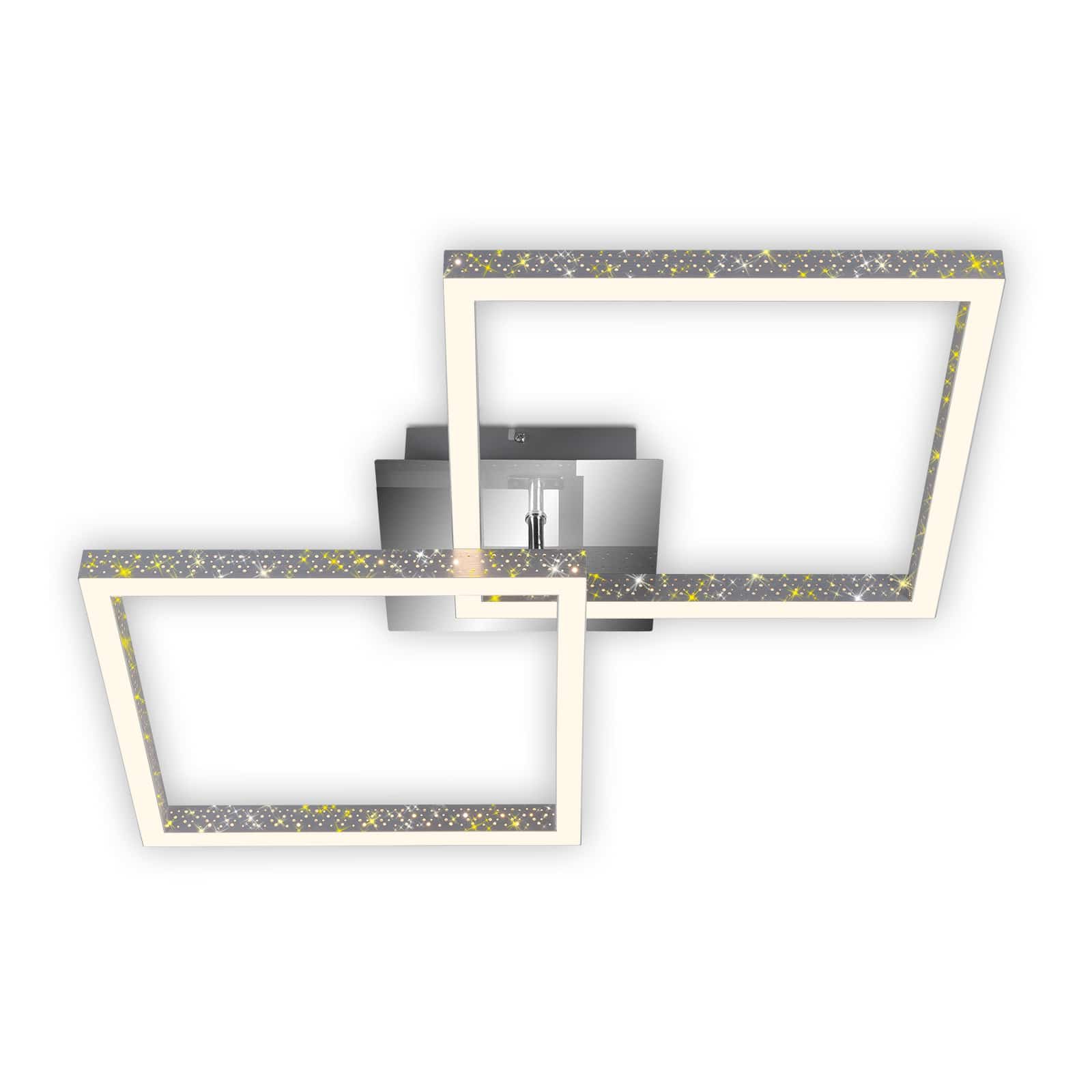 LED -plafondlamp, 52 cm, LED -circuit 20 W, 2000 lm, aluminium chroom