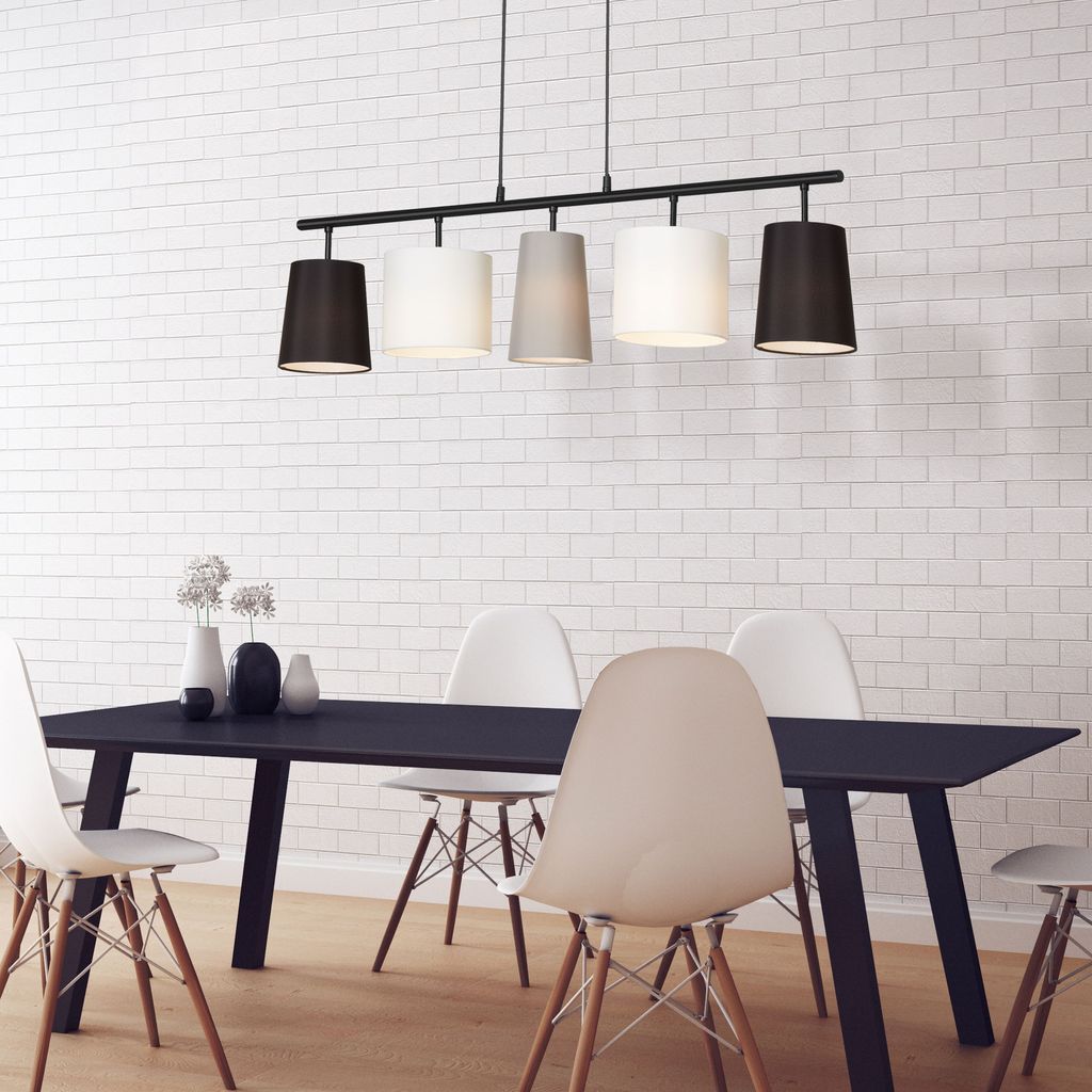 Pendelleuchte Pendellampe 5xE14 Design by Kare schwarz weiß grau Briloner 11