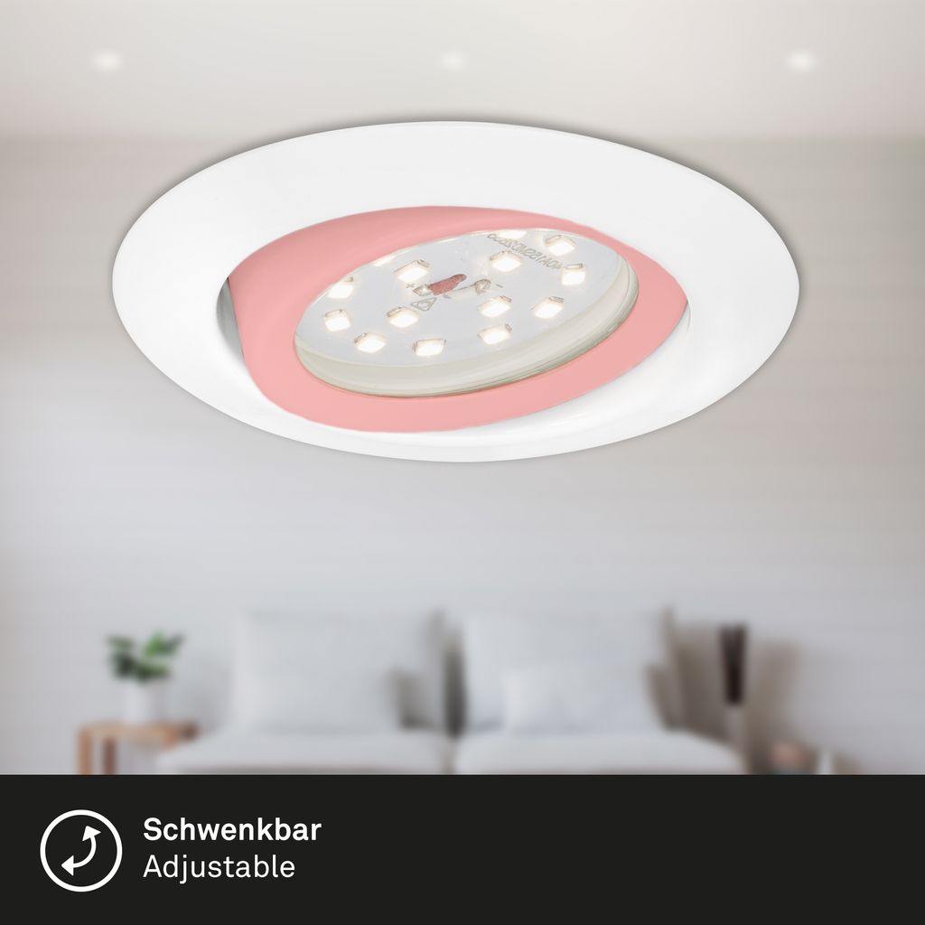 3er Set LED Einbauleuchte. Ø 8.2 cm. 3.5 W. Weiß. Briloner Leuchten 4