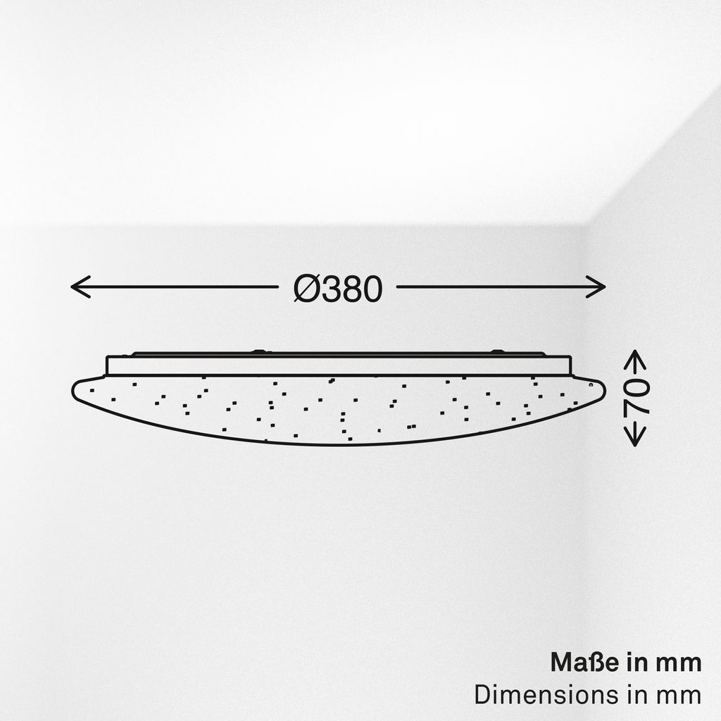 Lumenia Deckenleuchte Ø38 cm - 24,5W, 3000lm, LED, Sternenhimmel, Dimmbar, Weiß