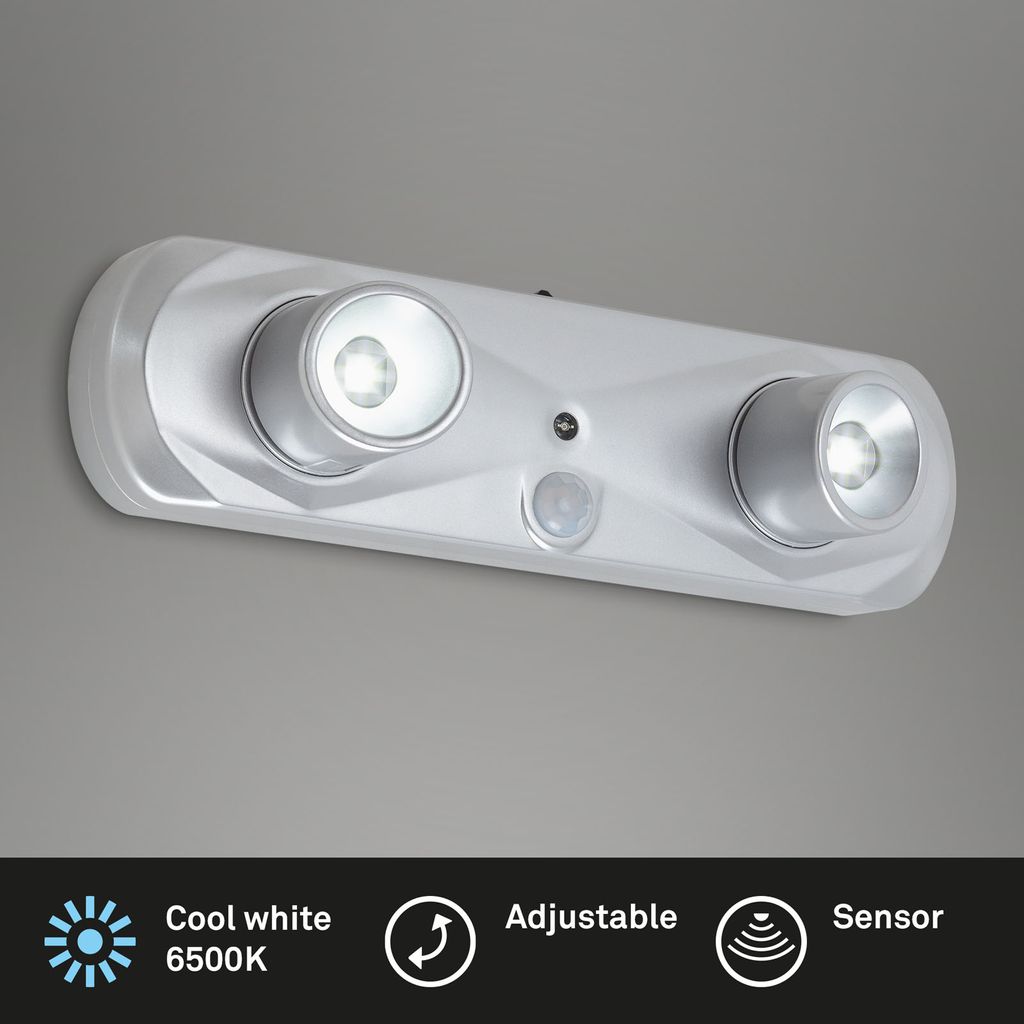 LED Klemmleuchte Steckerleuchte 18,6 cm 2x0,17W 17lm silber