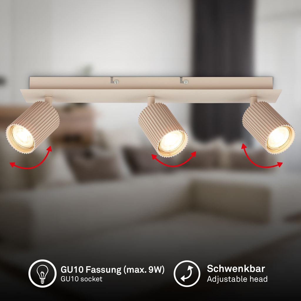 Ida Deckenstrahler 45 cm - GU10 Fassung, max. 9W, Schwenkbar, Beige