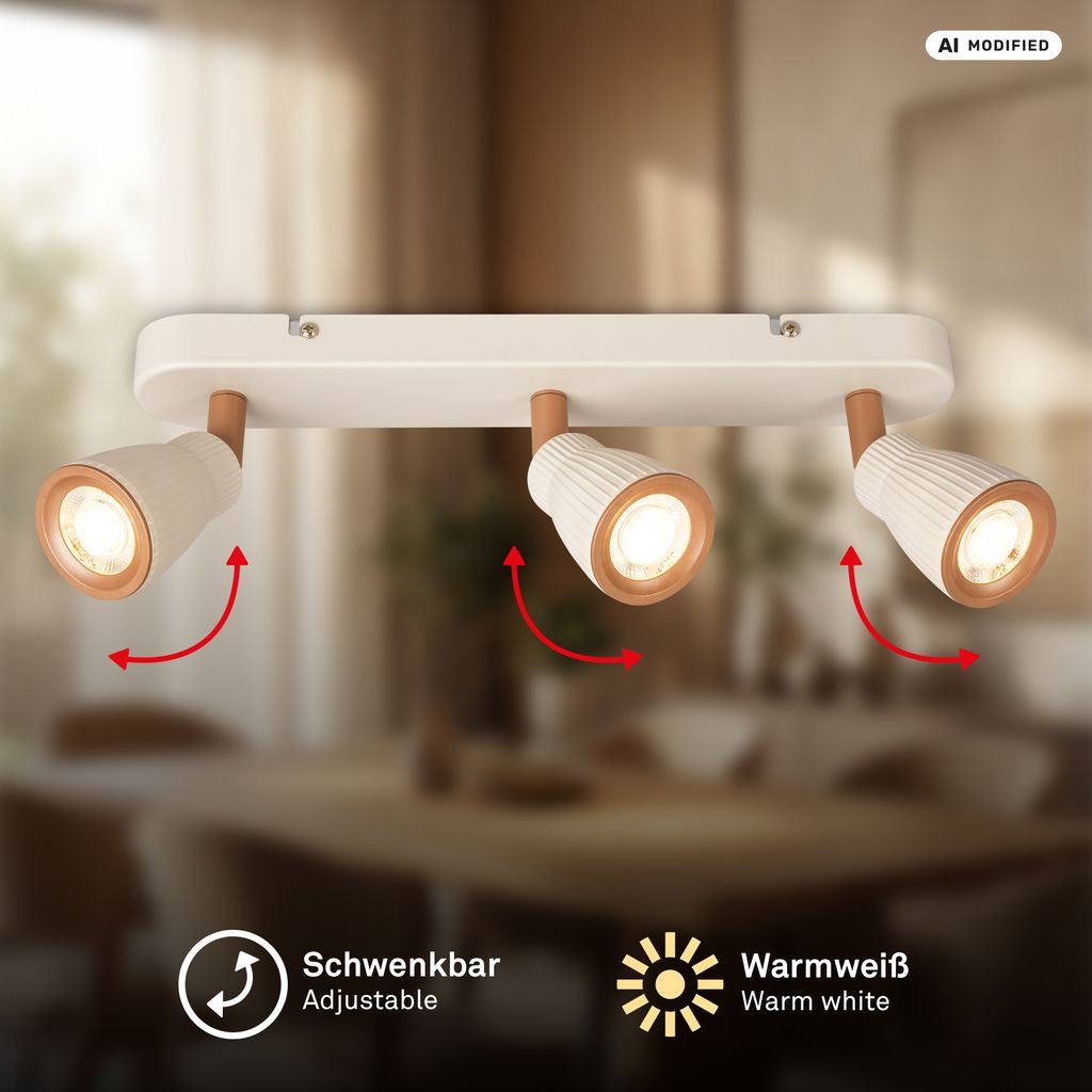 Riff Deckenstrahler 35 cm - 10,5W, 1200lm, LED, Schwenkbar, Warm Grey-Coffee