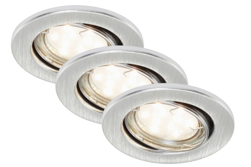 3er Set LED Einbauleuchte. Ø 8.6 cm. 3 W. Alu. Briloner Leuchten 2
