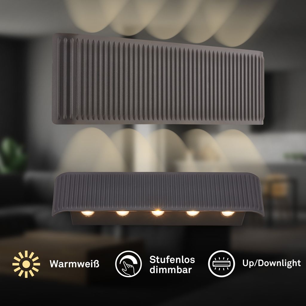Fade Wandleuchte - 1,5W, 250lm, Akku, LED, Touch, Dimmbar, Anthrazit