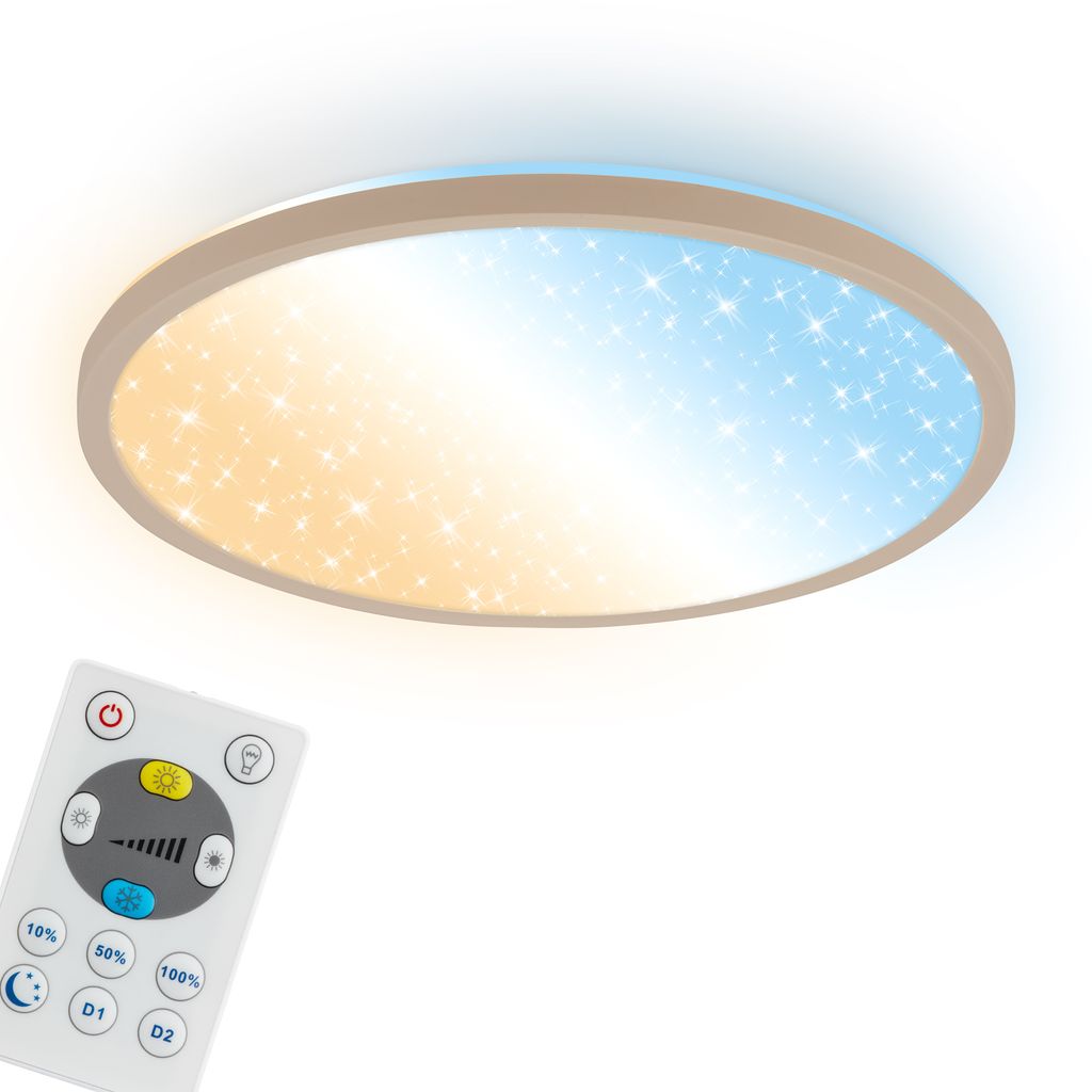 Slim LED Panel Ø29,3 cm - 18W, 2400lm, Fernbedienung, Dimmbar, CCT, Beige