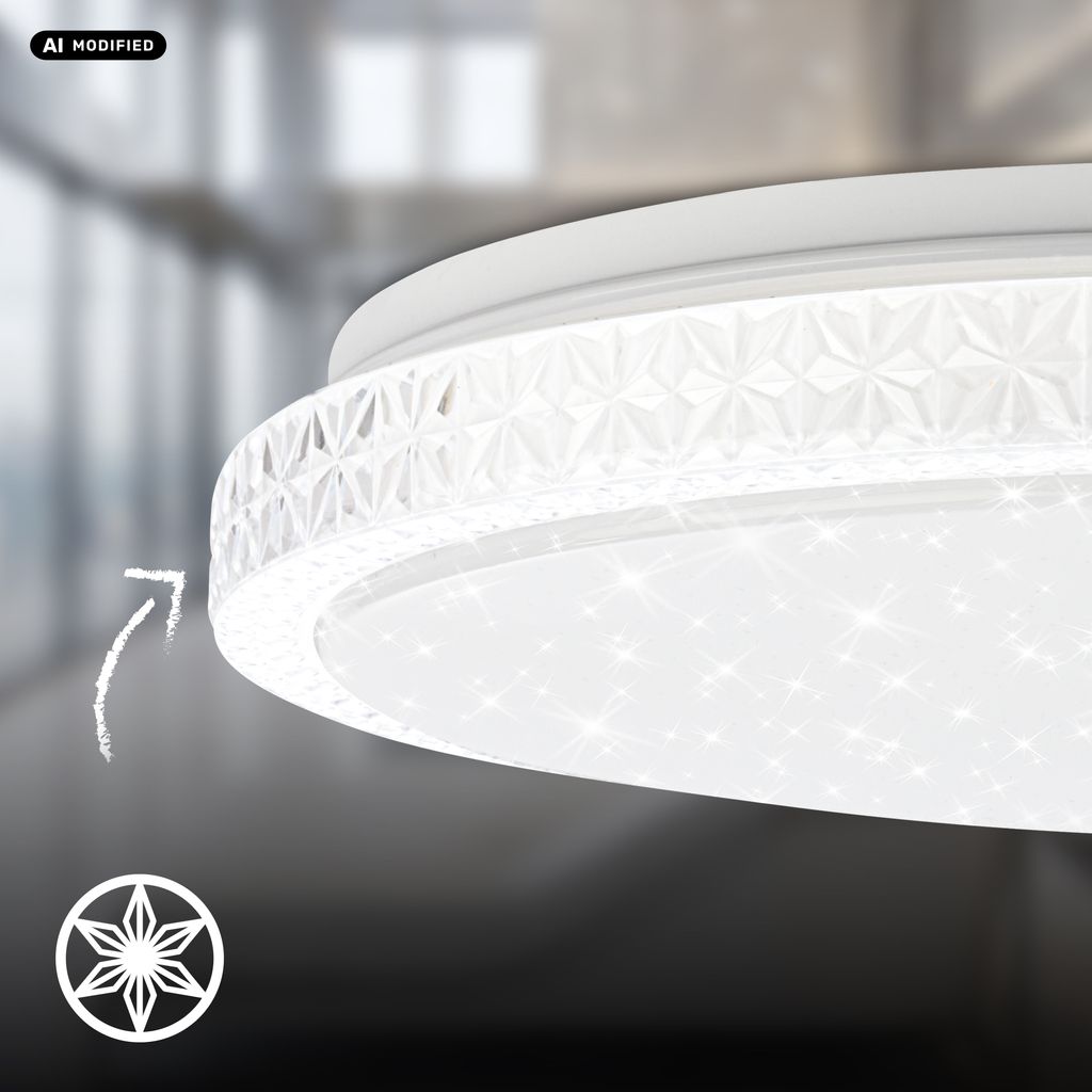 Astro Ceiling Light Ø39 cm - 24W, 2800lm, LED, Starry Sky Effect, Crystal Look, White