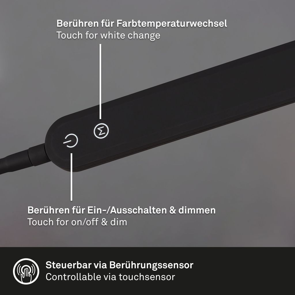 LED CCT Aanraking Clip-on armatuur 110 cm 8W 600lm zwart