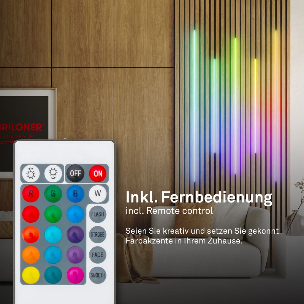 Starter-SET RGB LED Stripe für Wandpaneele 260cm, Fernbedienung, Verteilerbox