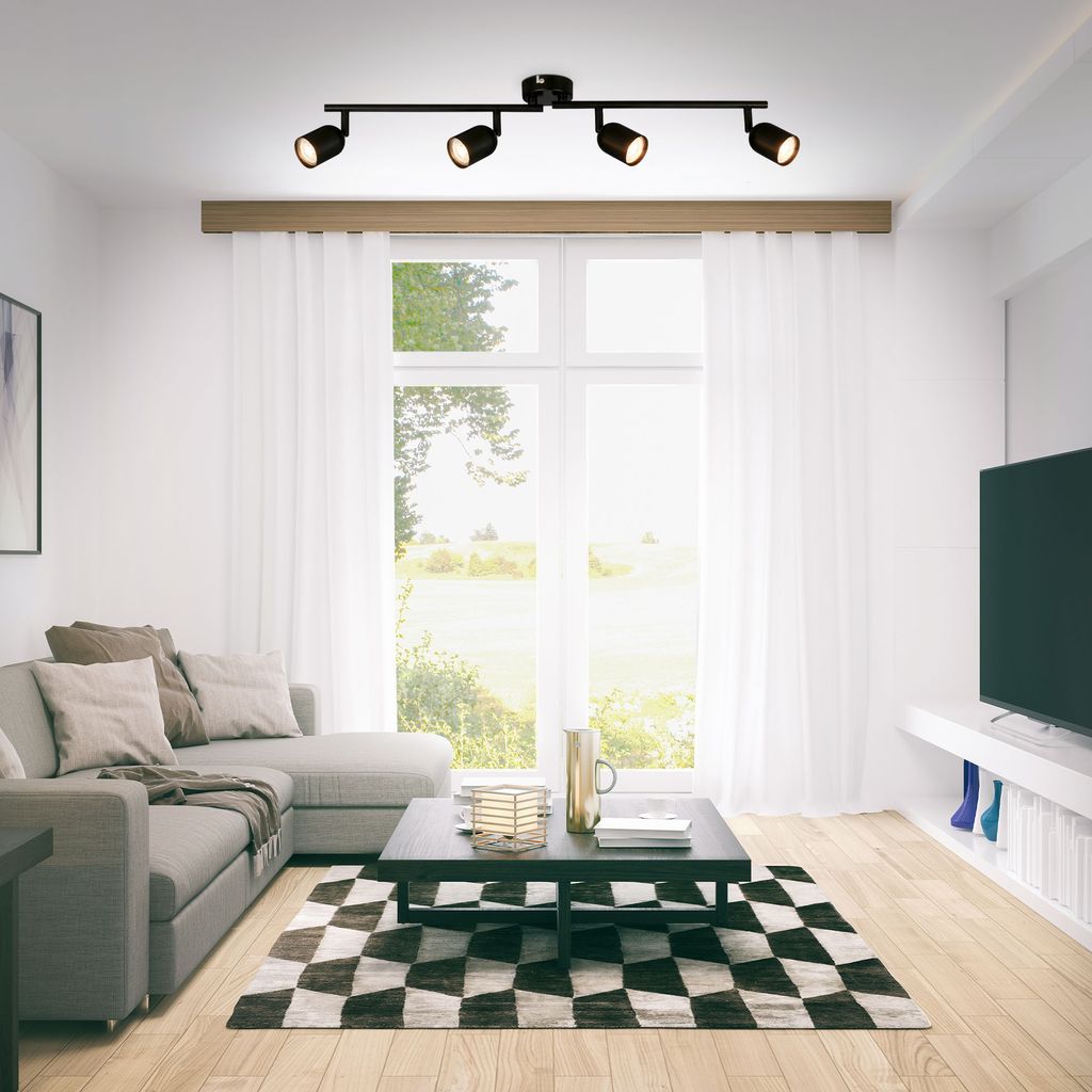 BRILONER Deckenleuchte. Schwenkbar. GU10 Fassung. schwarz. 70.5 x 8 x 11 cm 6