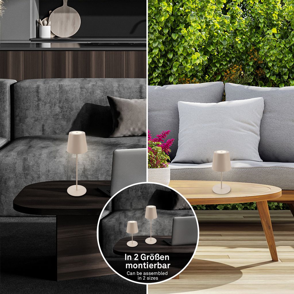 Tischlampe Akku Tischleuchte Kabellos Touch höhenverstellbar Akku tauschbar 6