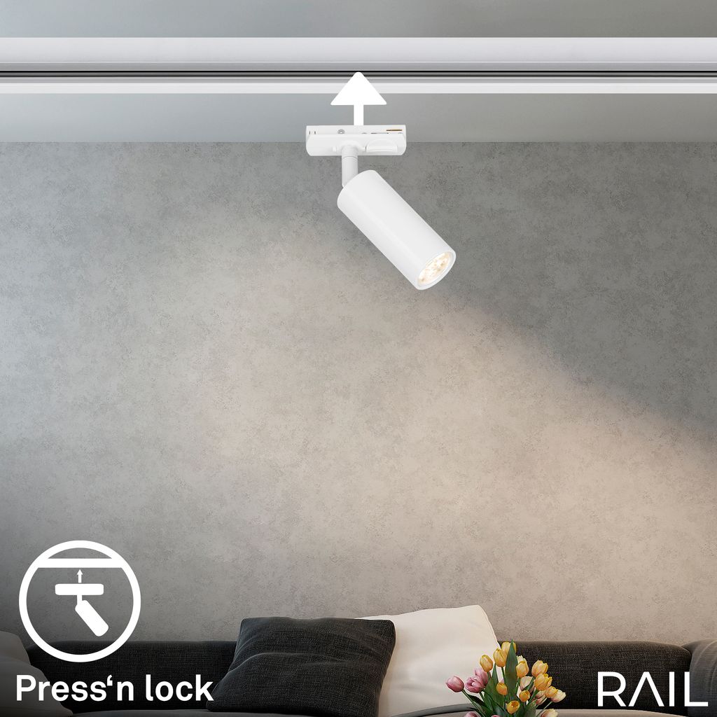 Briloner Rail Schienensystem. Dimmbar. Schwenkbar. Drehbar. Kombinierbar. Weiß. Ø4 x 10 cm 5