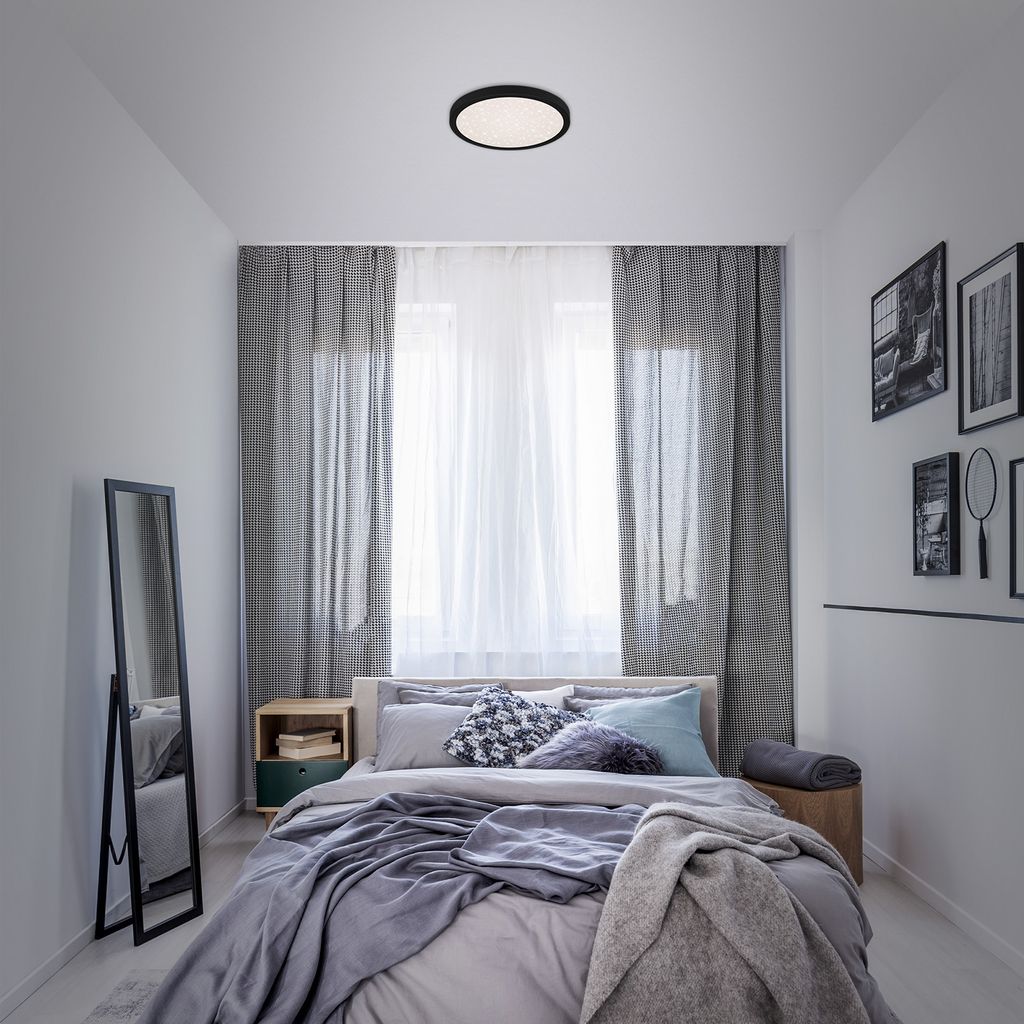 LED Deckenleuchte Sternenhimmel 18W schwarz Metall-Kunststoff Briloner 3