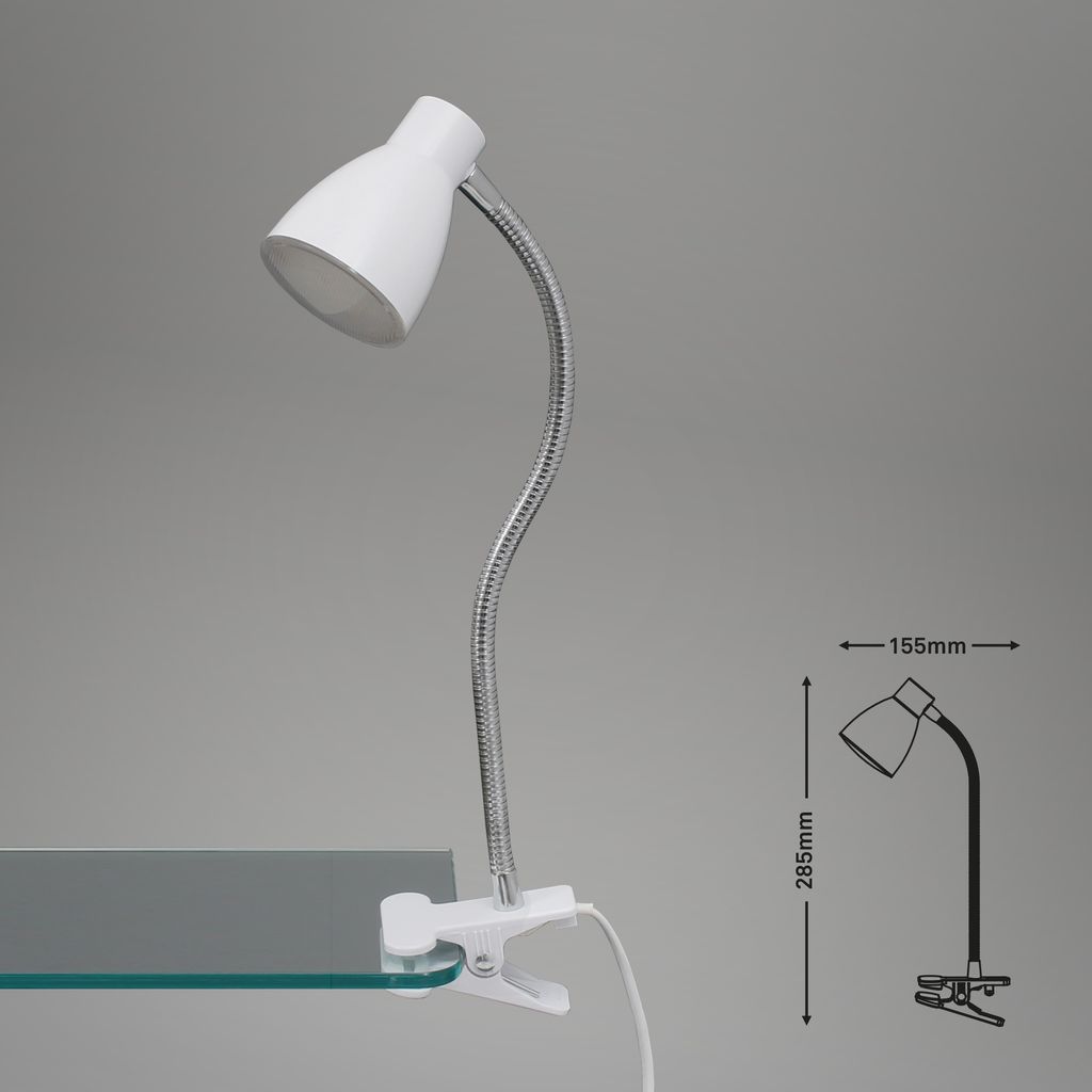 LED Klemmleuchte 28,5 cm 2,5W 250lm weiß