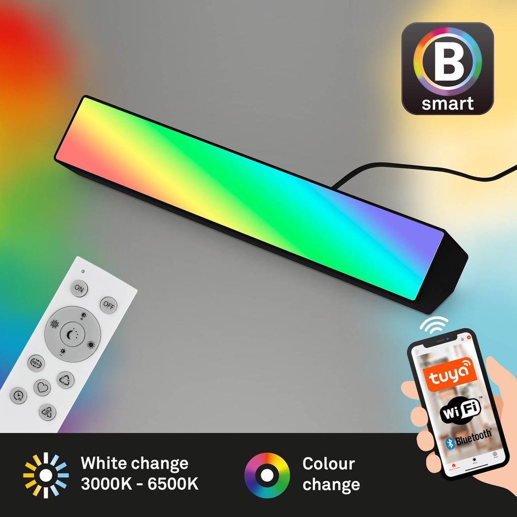 LED RVB applique murale connectée 25,5 cm 9W 850lm noir