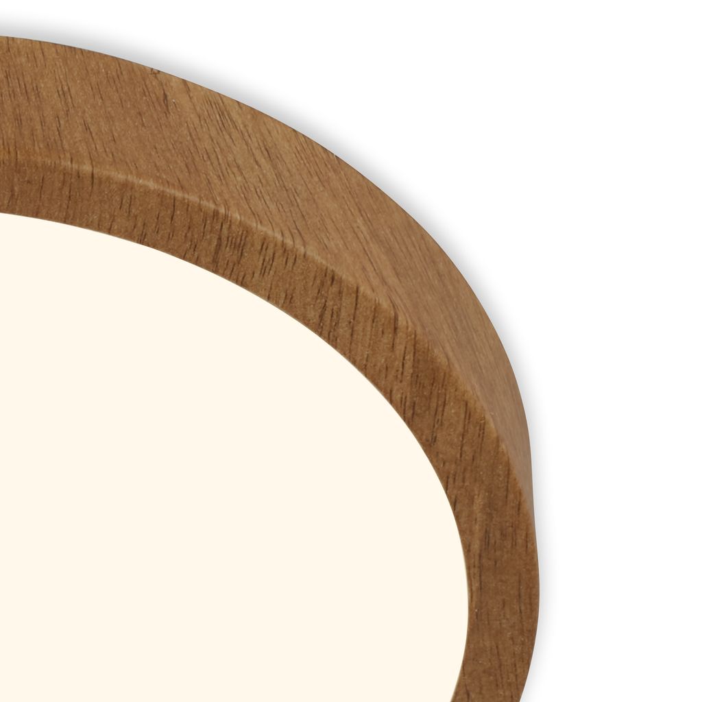 LED Deckenlampe Deckenleuchte Aufbaulampe warmweiß Holzoptik 24W Ø38cm Briloner 2