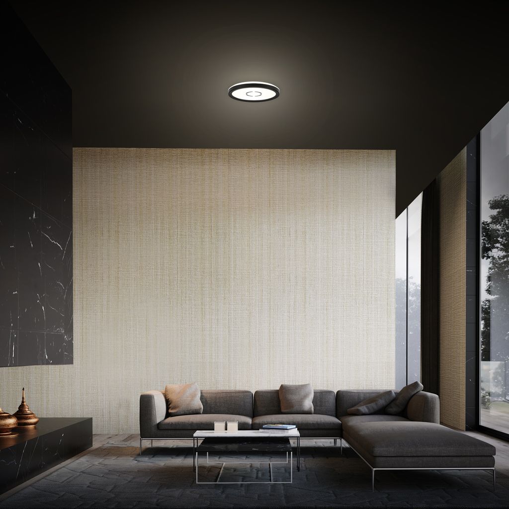 Slim LED Panel Ø 19 cm 12W 1400lm schwarz