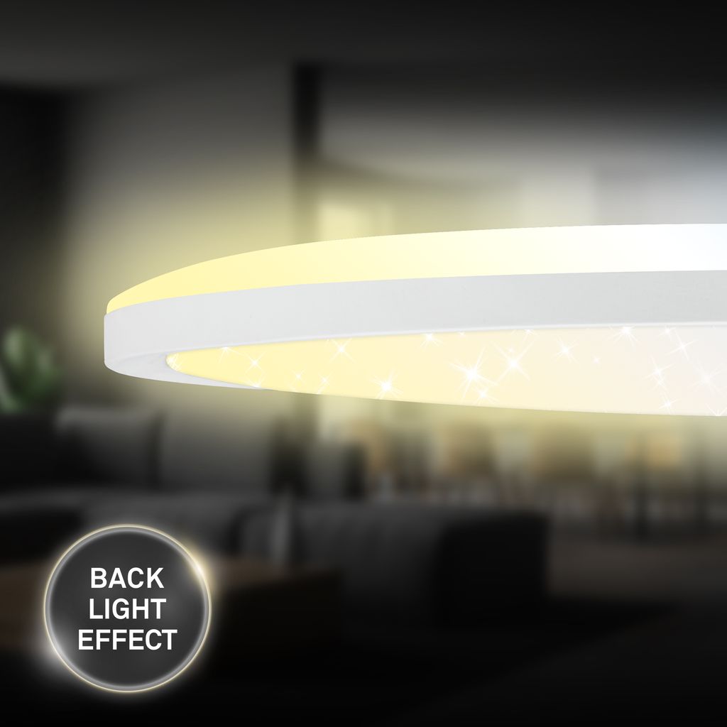Slim LED Panel Ø37,5 cm - 22W, 3000lm, Fernbedienung, Dimmbar, Weiß