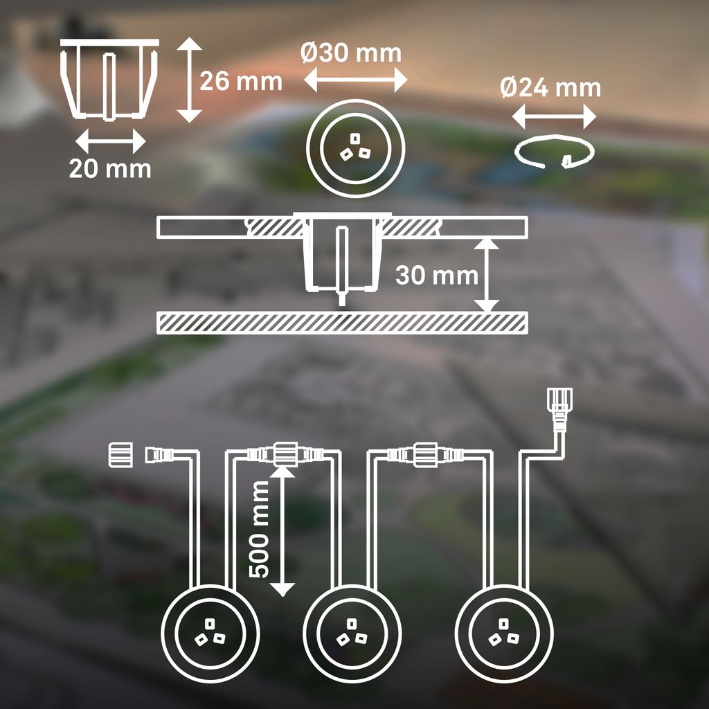CONNECT TO SHINE Erweiterungsset Kebony mit 3er Set LED Bodeneinbaustrahler IP67 21