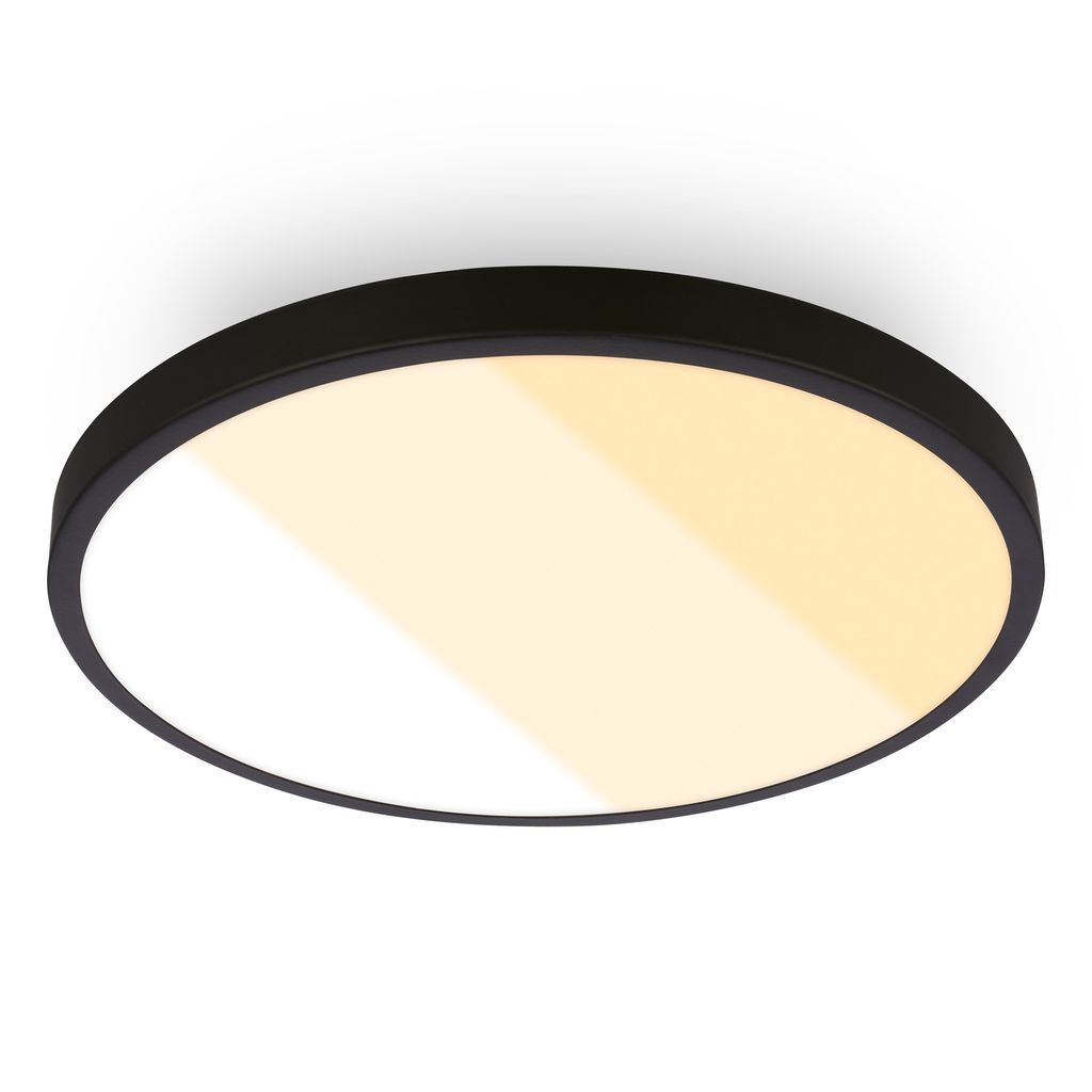 Shine Deckenlampe Ø24 cm - 18W, 2000lm, LED, Lichtfarbe wählbar, IP44, Schwarz