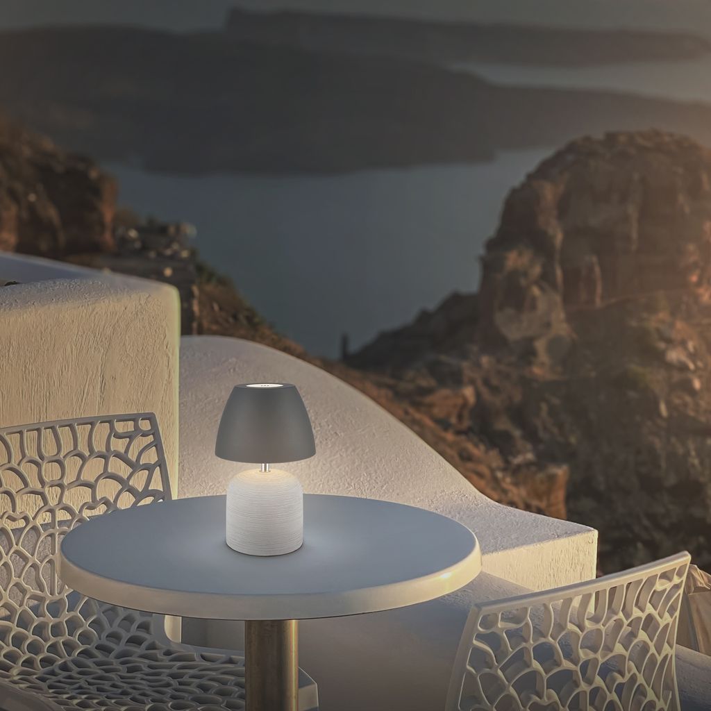 LED Tischlampe Akku LED Tischleuchte Kabellos Dimmbar Touch Warmweiß Keramik 8