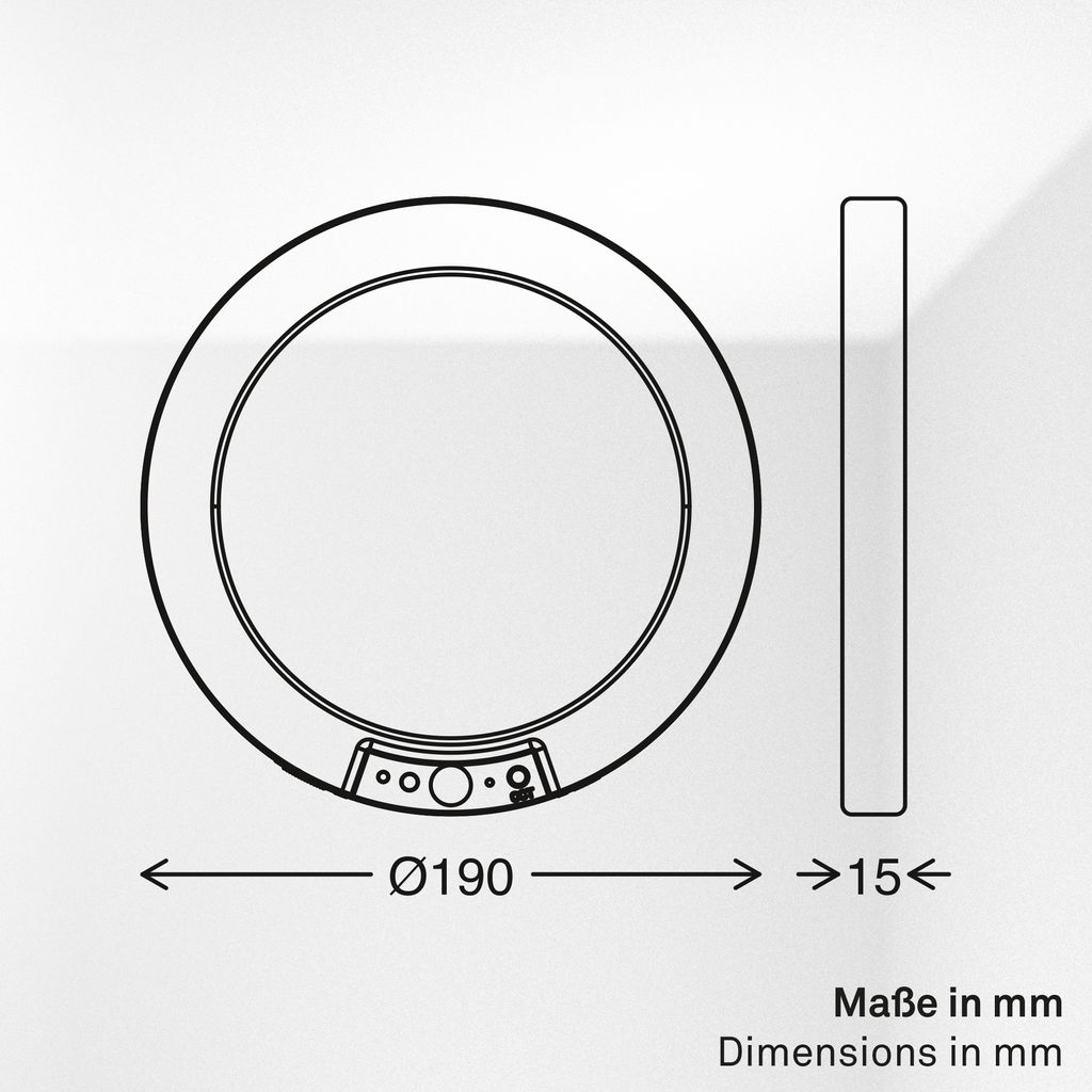 Edda Wandlampe Ø19 cm - 4W, 300lm, Akku, LED, Dimmbar, CCT, Fernbedienung, Weiß