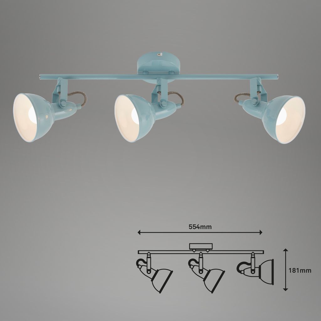 Deckenleuchte mit 3 dreh-und schwenkbaren Spots E14 max 40 W Briloner 21