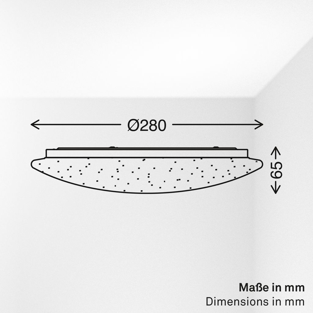 Lumenia Deckenleuchte Ø28 cm - 16W, 2000lm, LED, Sternenhimmel, Dimmbar, Weiß