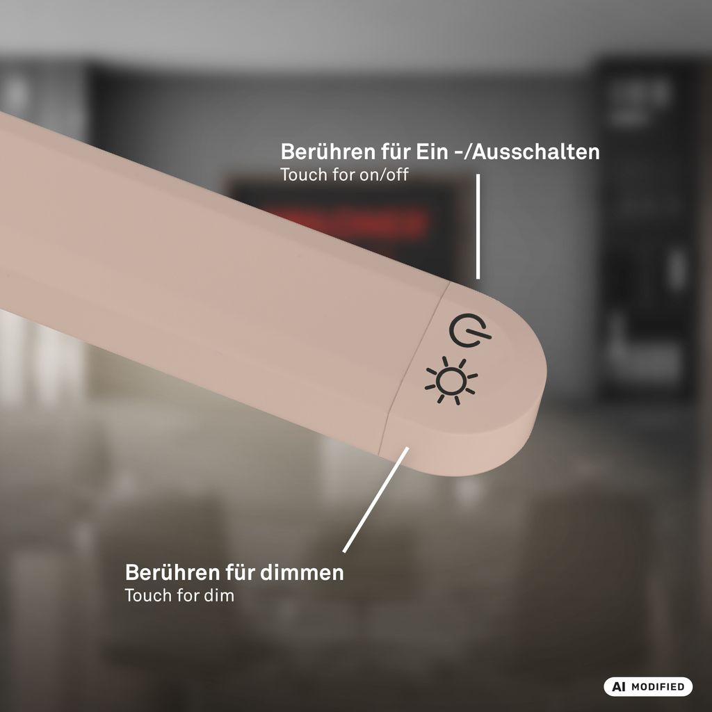 Mura Stehlampe - 6,5W, 600lm, LED, Dimmbar, Touch, Schwenkbar, Beige