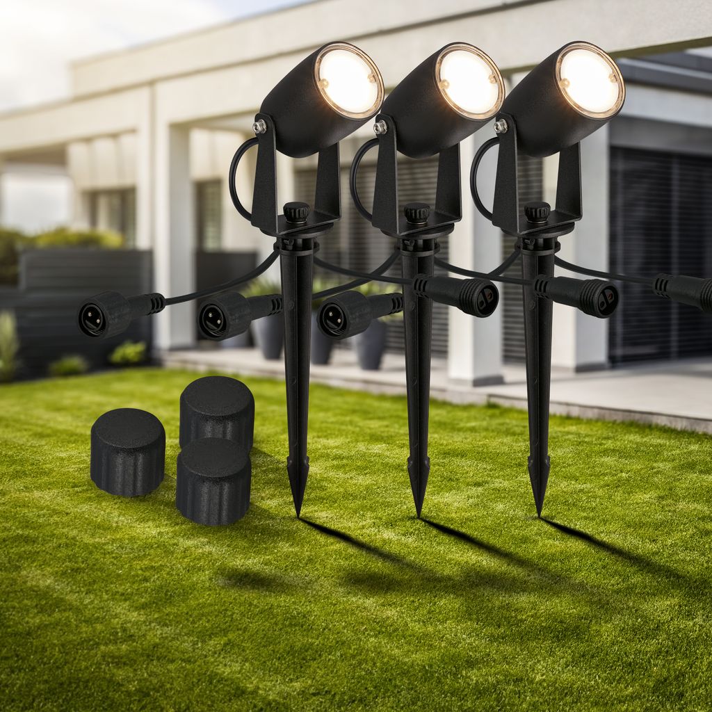 CONNECT TO SHINE Erweiterungsset Iris mit 3er Set LED Gartenstrahler, IP65