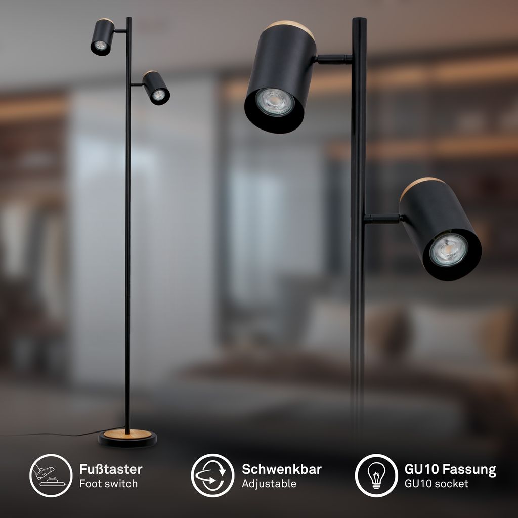 Stehlampe Stehleuchte Standleuchte Leselampe Schwenkbar Wohnzimmer Schalter 1