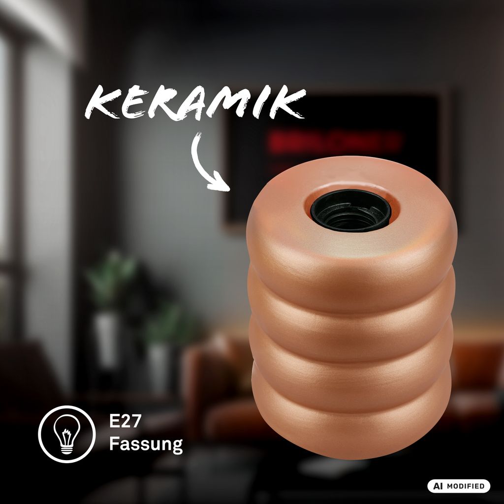 Foam Tischlampe - mit Schalter, Keramik, E27 Fassung, Coffee