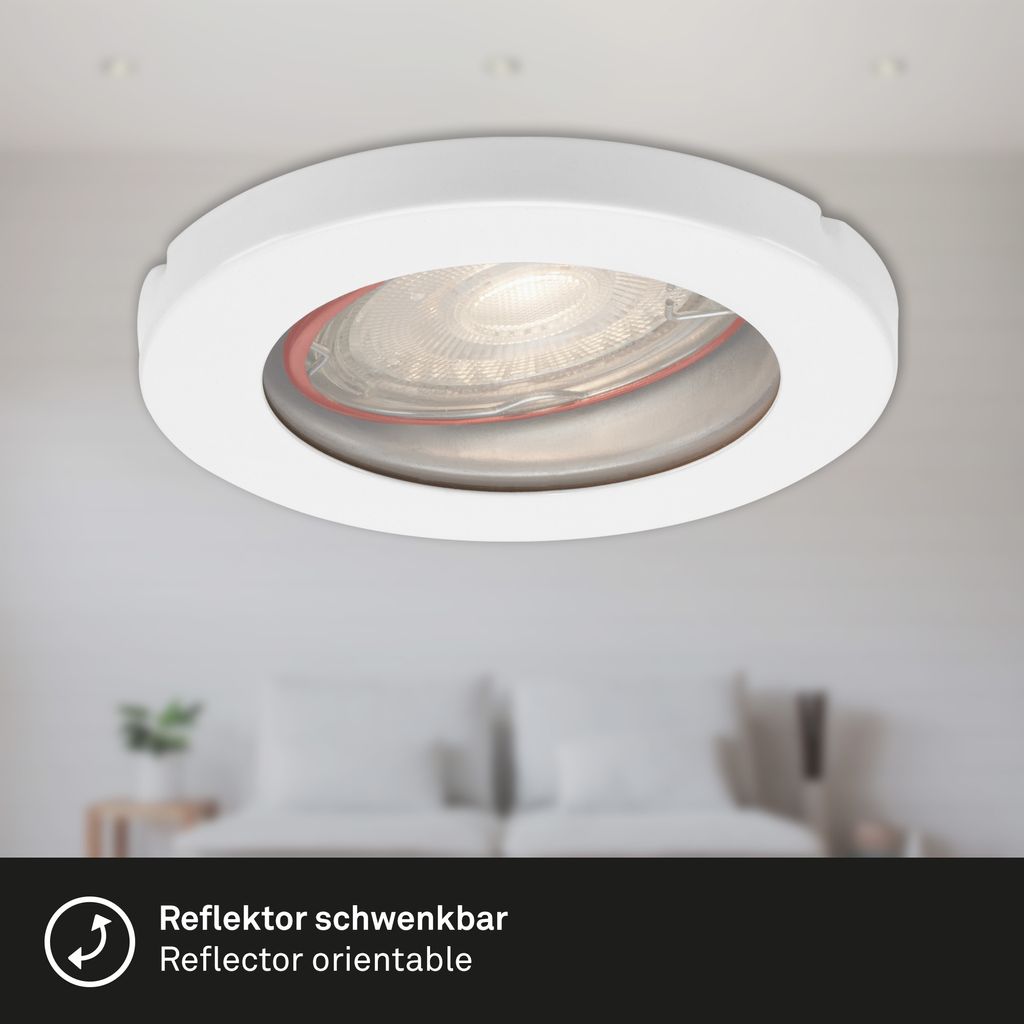 LED Einbauleuchten 3er Set GU10 IP65 5 W weiß Metall-Kunststoff Briloner 5