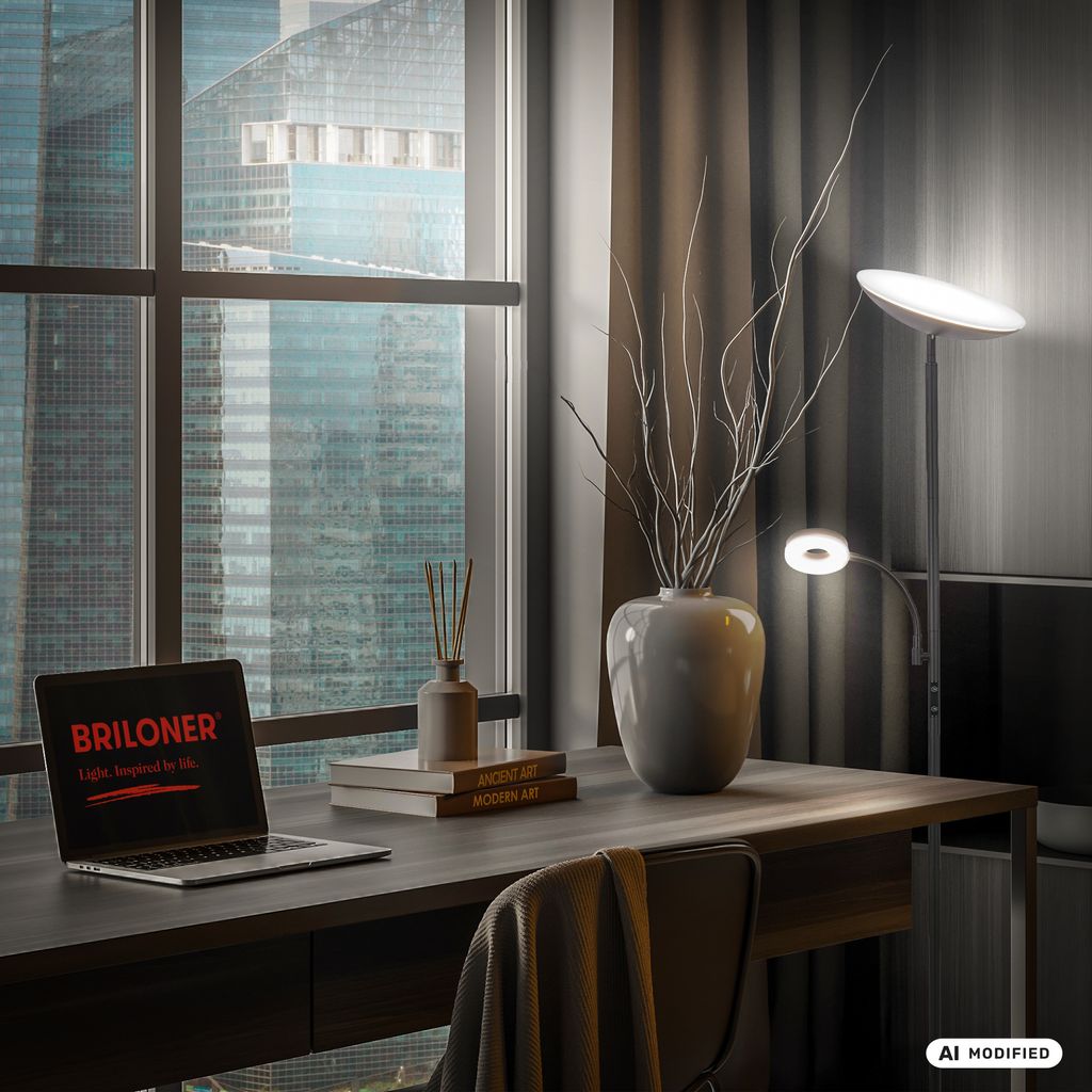 Sira Stehlampe - Dimmbar, LED, Lesearm, CCT, Schwarz