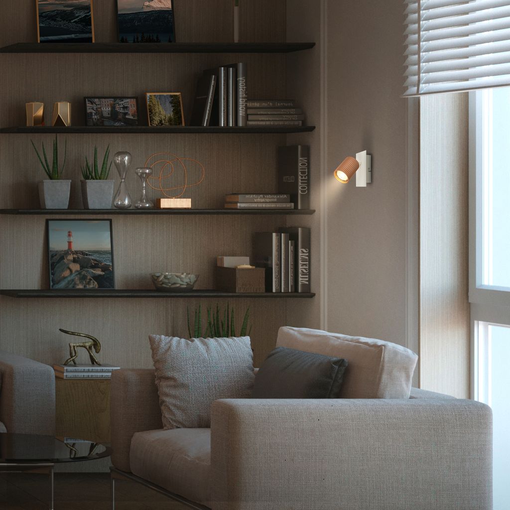 Ida Wandlampe - GU10 Fassung, max. 9W, Schwenkbar, Coffee-Warm grey