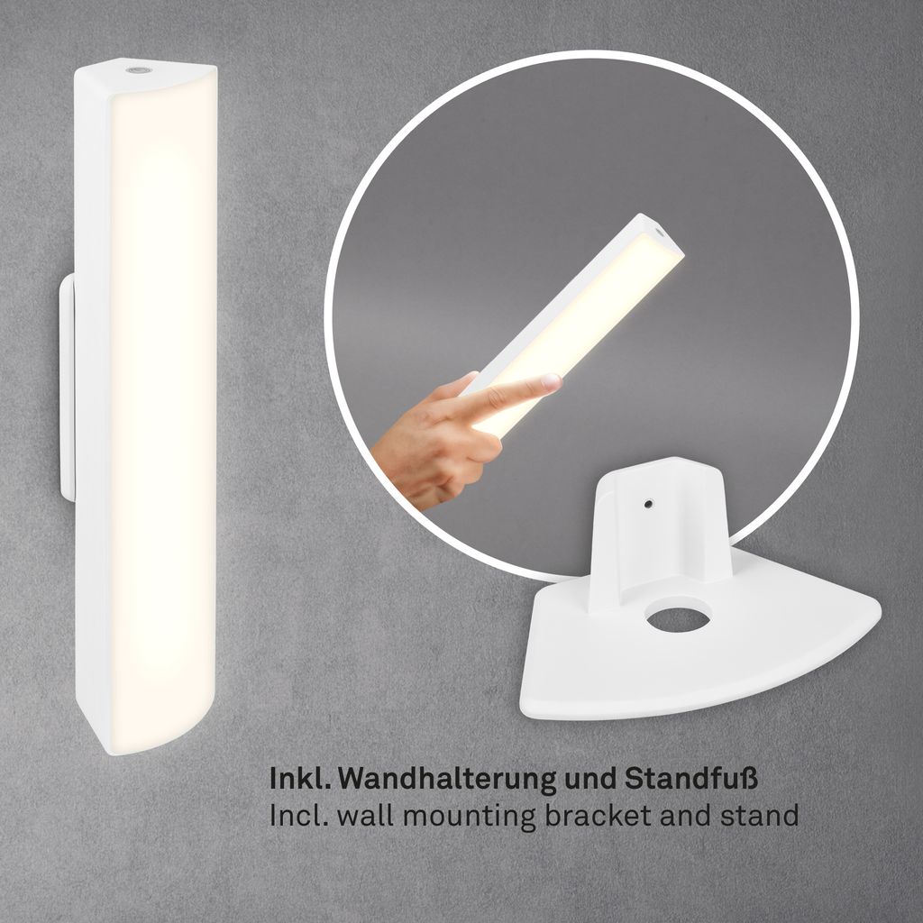 LED Akku-Tischleuchte, 30 cm, Memory, 7W, 700lm, weiß
