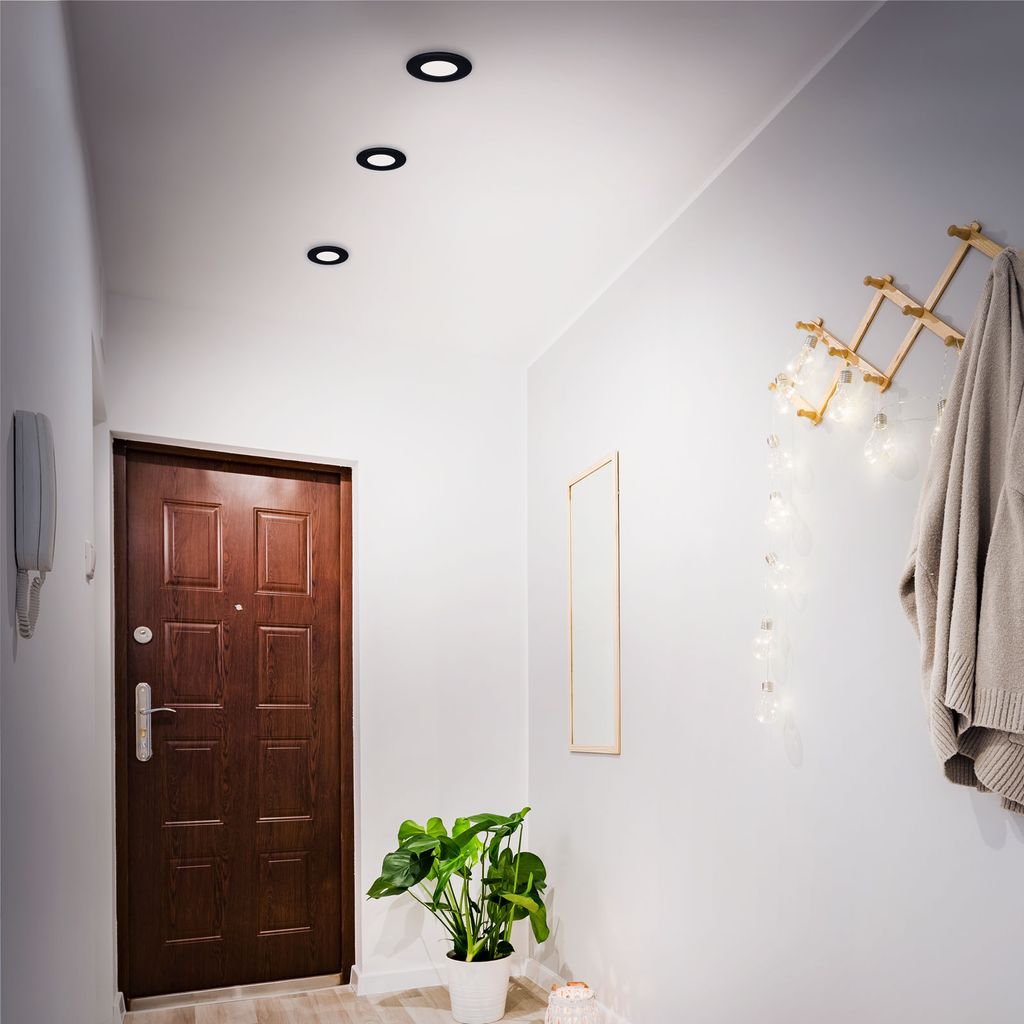 LED Einbauleuchten 3er Set 5 W matt-schwarz 4000K Kunststoff Ø8.5cm  Briloner 4