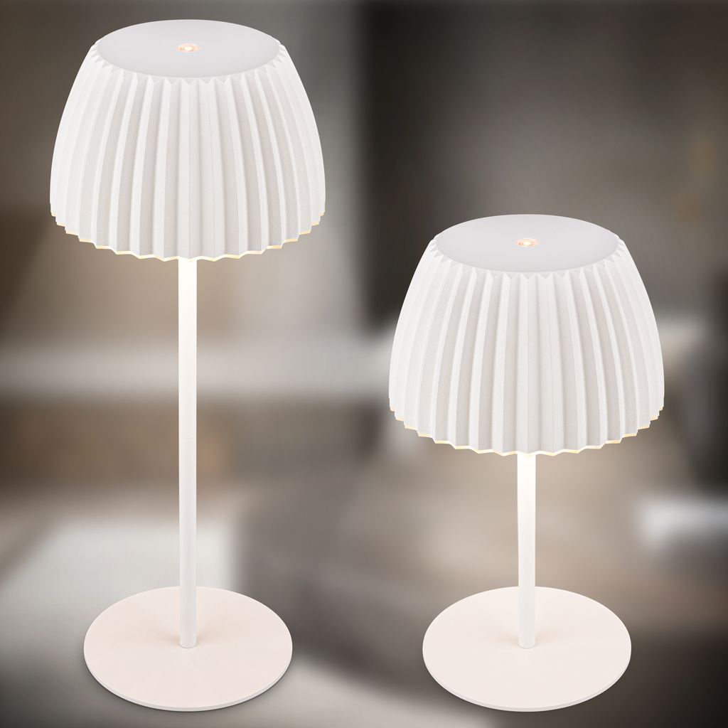 Riffle Rechargeable Table Lamp 36,5 cm - 2W, 200lm, Cordless, LED, Dimmable, Touch, German Design Award Winner 2025, White