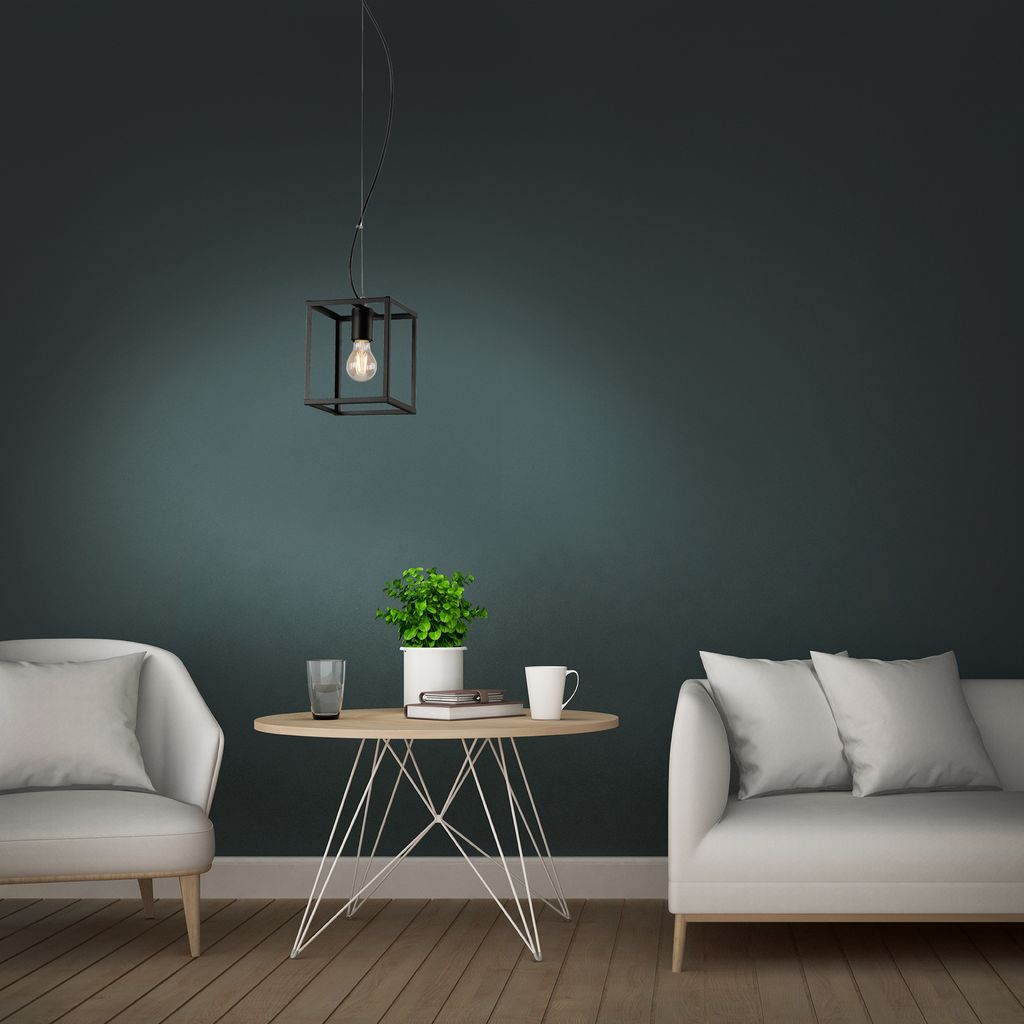 Pendelleuchte Pendellampe 1-flammig Hängelampe Black Steel 1x E27 40W Briloner 10