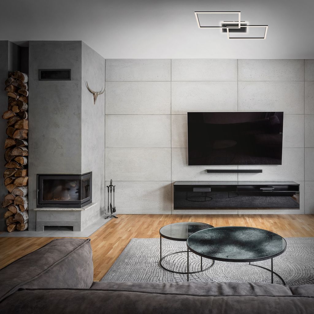 LED Deckenleuchte CCT Dimmbar Fernbedienung Timer 40W schwarz Metall Briloner 7