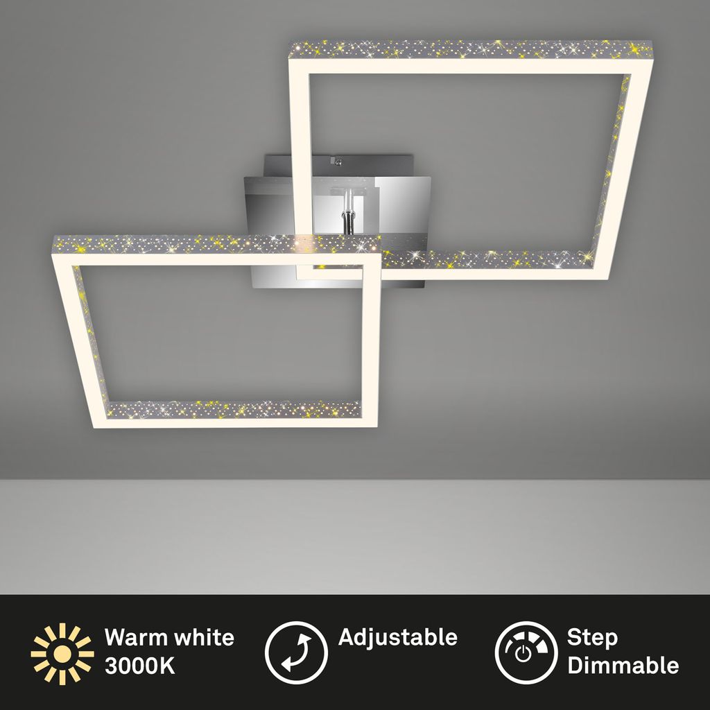 LED Deckenleuchte, 52 cm, LED-Platine  20 W, 2000 lm, alu-chrom