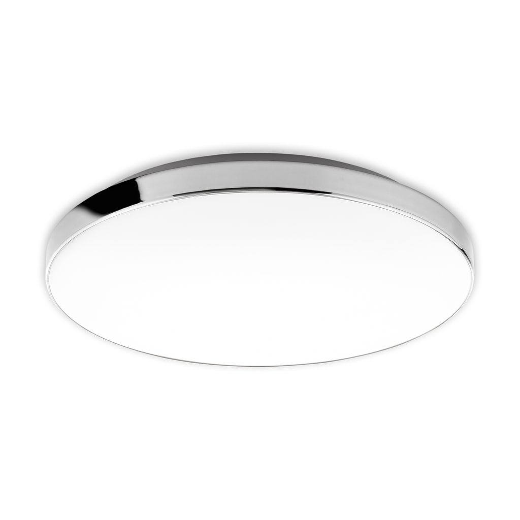 LED Deckenleuchte, Ø 35,5 cm, 18 W, Weiß-Chrom