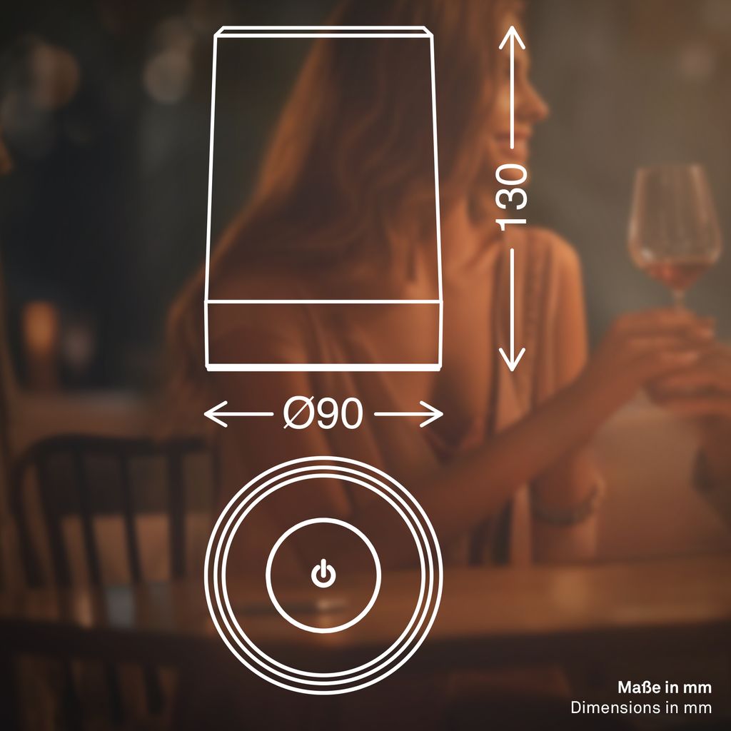 LED Tischlampe Akku LED Tischleuchte Dimmbar Kabellos Touch Terrasse RGB+W 6