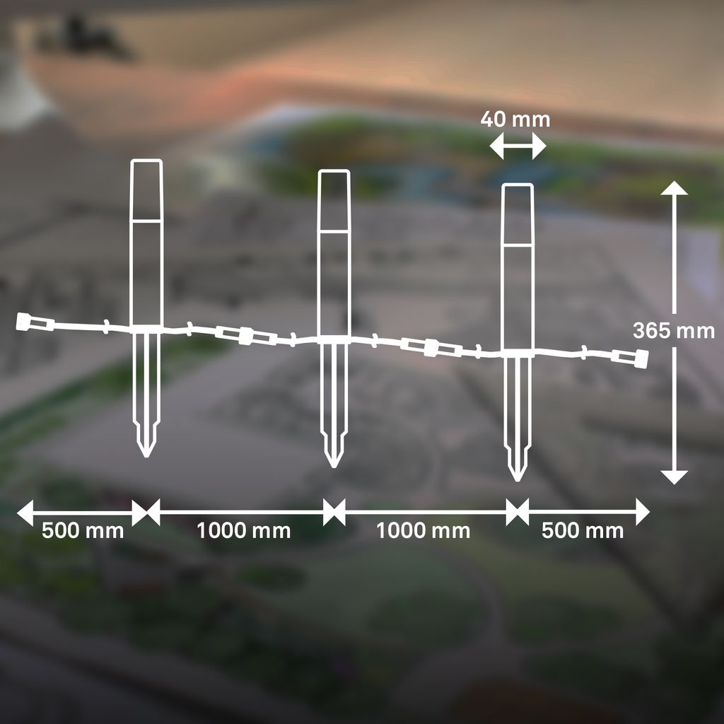 CONNECT TO SHINE Erweiterungsset Junca mit 3er Set LED Wegeleuchten IP44 21