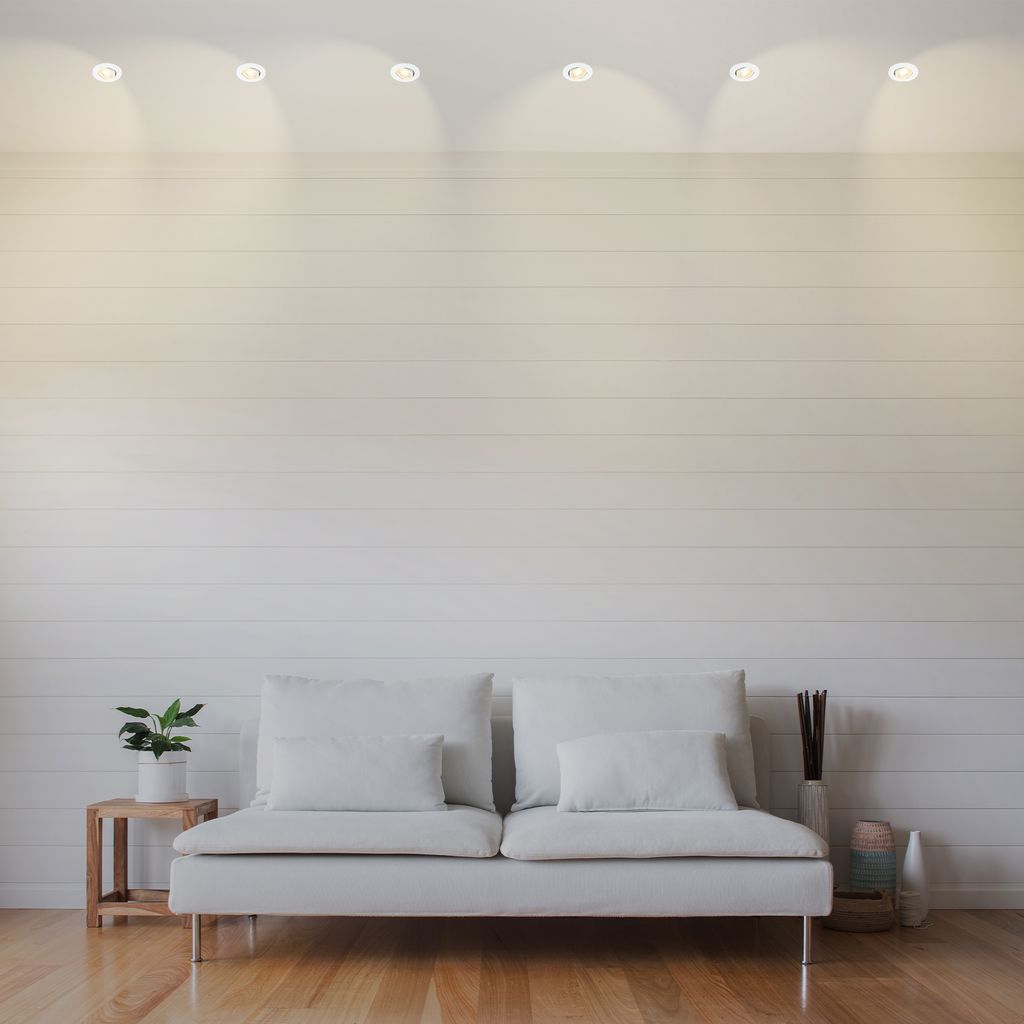 Besi Recessed Spotlight 68mm Set of 6 - 230V, 5W, 450lm, LED, Warm White, White