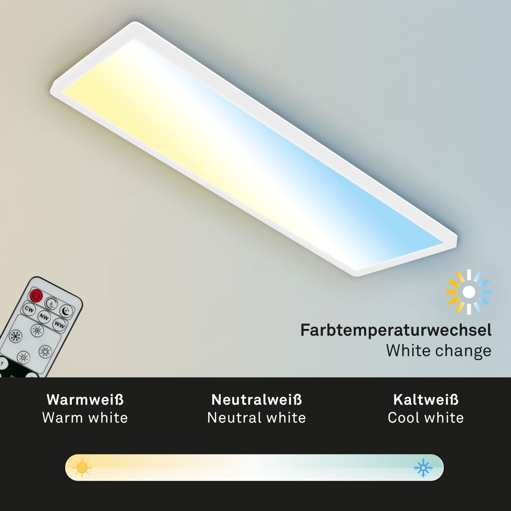 B.K.Licht LED Deckenleuchte »BKL1599 Ultraflache Deckenlampe, LED Panel mit Backlight« LED-Modul 1 Stk. Neutralweiß 4.000K, 1.900 Lm, 16W, indirekte Hintergrundbeleuchtung, 24x24cm, Weiß B.K.Licht LED Deckenleuchte »BKL1599 Ultraflache Deckenlampe, LED Panel mit Backlight« LED-Modul 1 Stk. Neutralweiß 4.000K, 1.900 Lm, 16W, indirekte Hintergrundbeleuchtung, 24x24cm, Weiß